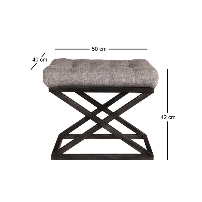 Atelier Del Sofa Pouf Negro, Gris 50x42x40 cm